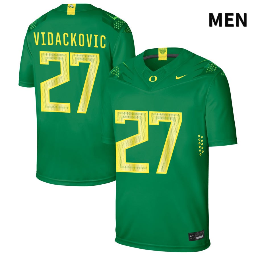 Oregon Ducks Men's #27 Marko Vidackovic Football College Authentic Green NIL 2022 Nike Jersey SKT32O6K